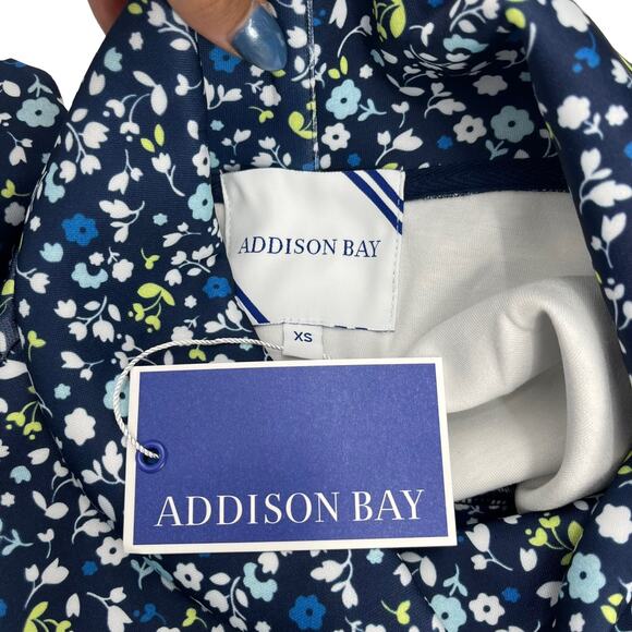 ADDISON BAY Everyday Pullover Courtside Multi Blue Turtle Neck Bottom Zip XS NEW - Picture 13 of 15